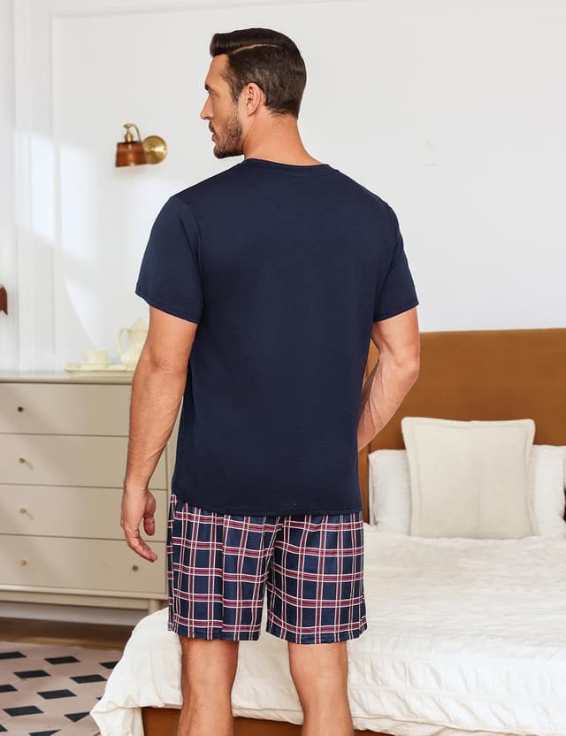Thumbnail 6 de Demegimi Men’s Short Pyjama Set Summer Nightwear – Soft Cotton Blend T-Shirt & Shorts Lounge Set