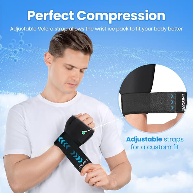 Detalle 2 de ONLYCARE Wrist Ice Pack Wrap – soft gel hand ice pack for hot & cold therapy