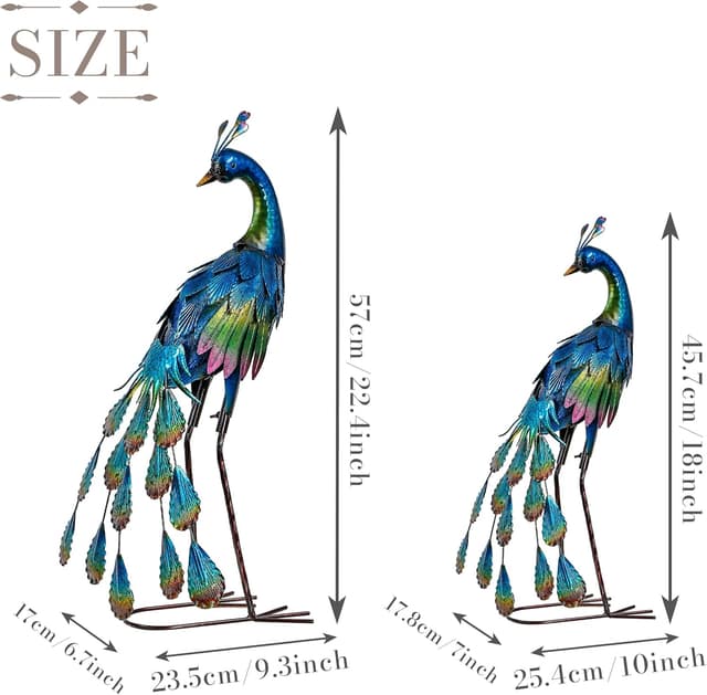 Thumbnail 3 de TERESA'S COLLECTIONS Peacock Garden Statue