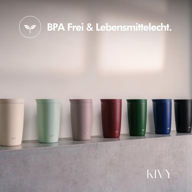 Thumbnail 6 de KIVY Thermobecher 350 ml – isolierter Edelstahl-Reisebecher für Heiß & Kalt (6 h heiß / 24 h kalt)
