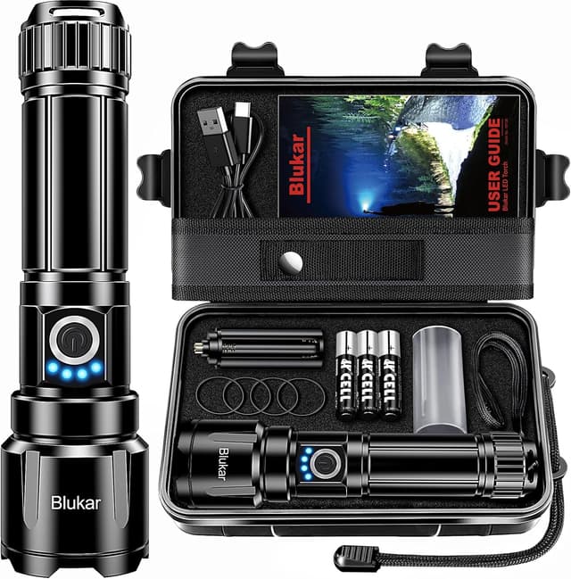 Detalle de Blukar LED Taschenlampe Aufladbar 5000mAh Extrema Helligkeit