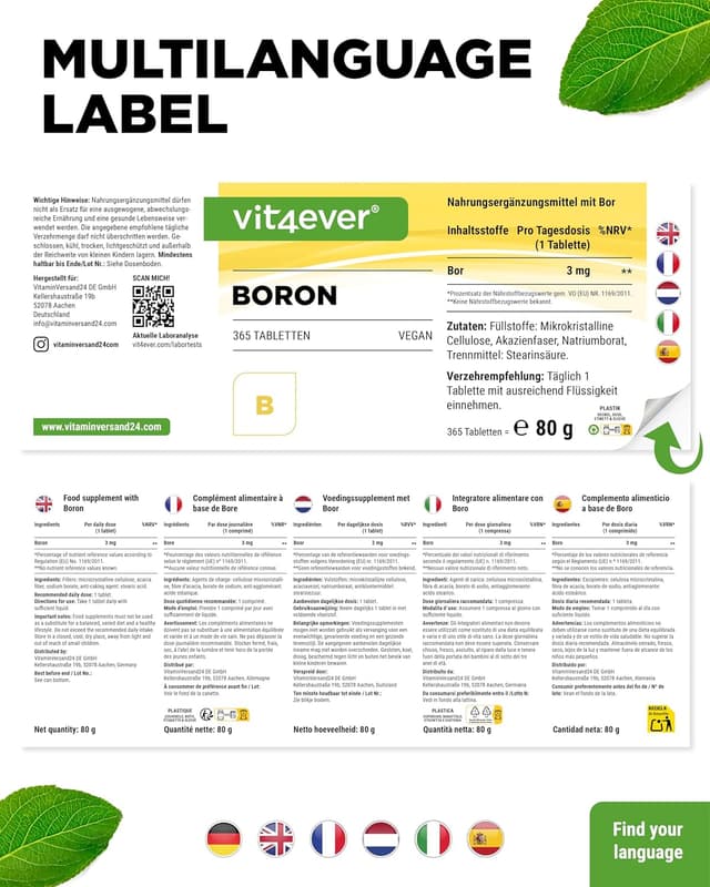 Thumbnail 5 de Vit4ever Boron 3 mg Tabletten 365 Stück