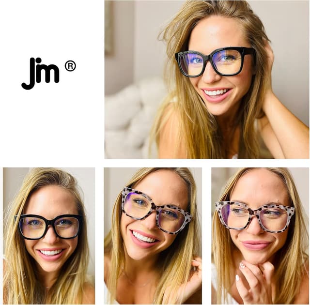 Detalle de 3-Pack JM Oversized Reading Glasses with Blue Light Blocking Lenses and Spring Hinge (Women)