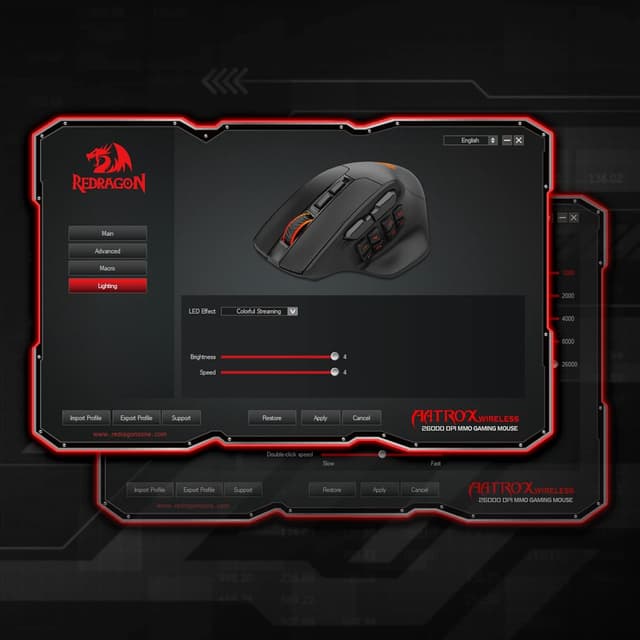 Detalle 2 de Redragon M811 Pro Souris de jeu MMO sans fil : 15 boutons programmables et RVB