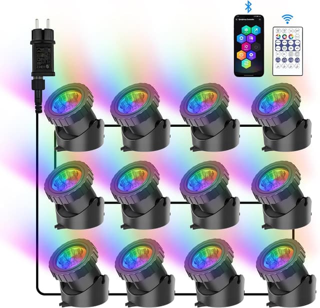 Detalle de NATPOW Teichbeleuchtung RGB, 15,5 m