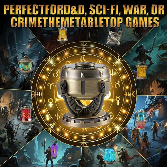 Detalle de 2026 DND Dice Set Alchemist’s Metallic Elixir 7-Piece Metal & Resin Dice Collection (Bronze)