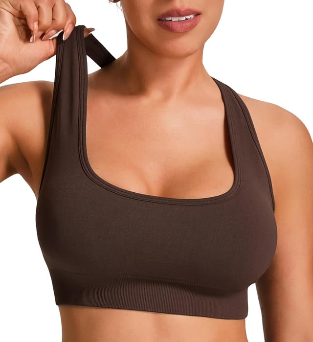 Detalle 2 de JOYSPELS Seamless Women’s Sports Bra (Wide Strap, Wirefree) with Removable Pads