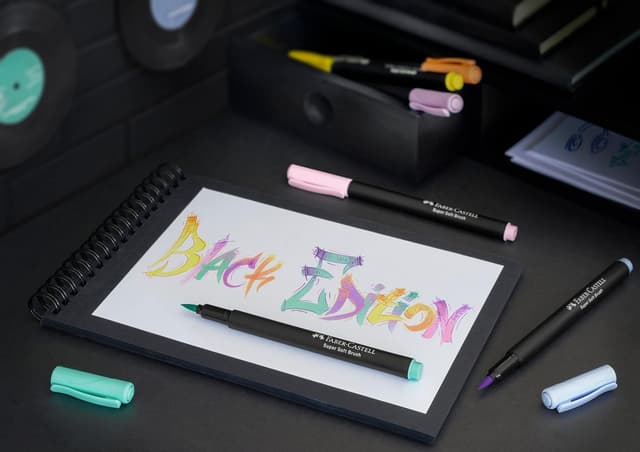 Thumbnail 6 de Faber-Castell Black Edition 116453: set di 6 pennarelli a punta pennello in colori pastello