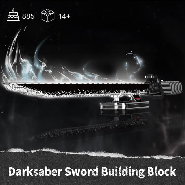Detalle 1 de Mould King 116CM Darksaber Schwert-Bausteinmodell (885 Teile) mit LED und Ständer