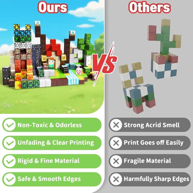 Detalle 1 de Intoypad 300PCS Magnetic Blocks for Kids (0.8in Magnet Cubes) — STEM Building Toys for Ages 3+