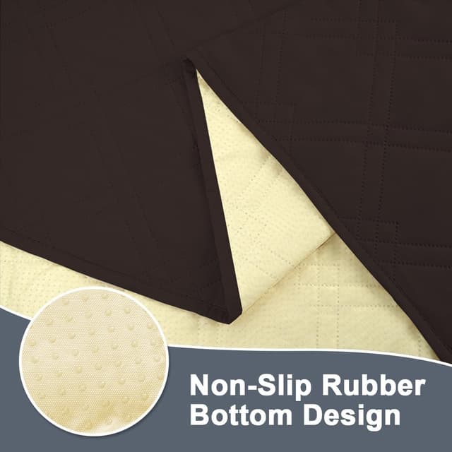 Detalle de DUJUIKE 100% Waterproof 3 Seater Couch Cover (Coffee) – non-slip, urine & stain resistant