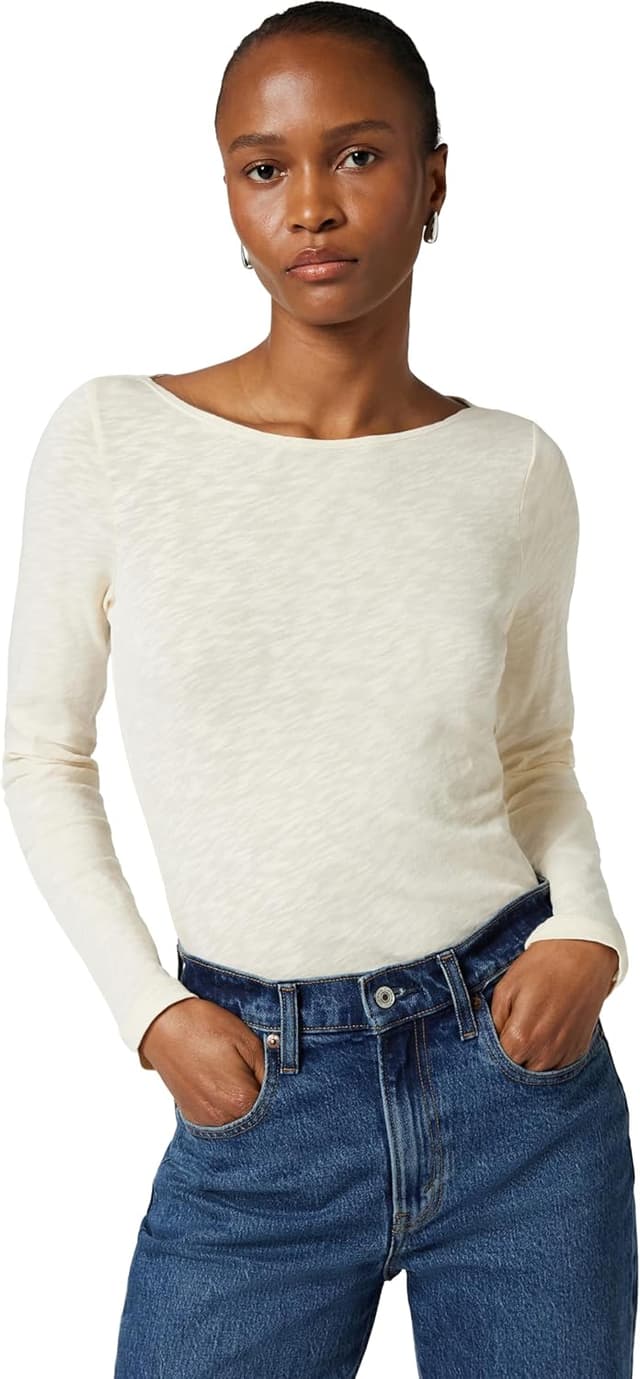 Thumbnail 6 de Marc O'Polo Damen Langarmshirt aus Bio-Baumwolle mit U-Boot-Ausschnitt