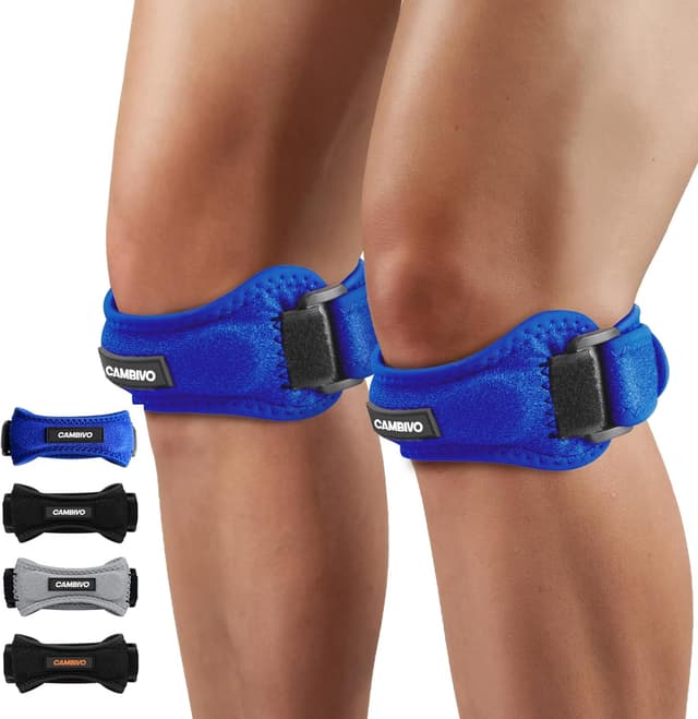 Detalle de CAMBIVO 2 Pack Patella Tendon Knee Strap – adjustable anti-slip knee support for sport and workouts