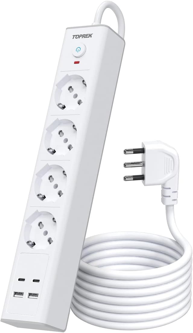 Detalle de TOPREK Ciabatta Multipresa 4000W con 2 USB C