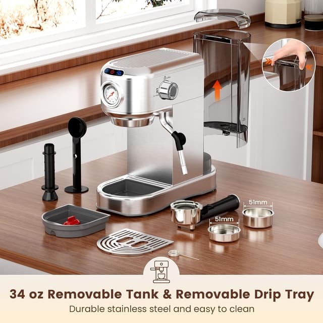 Thumbnail 3 de Espresso Machine 20 Bar 34oz