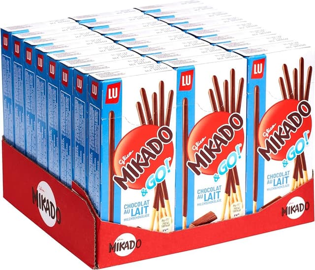 Detalle 2 de Mikado & Go Palitos crujientes con chocolate 24x39 g 🍪