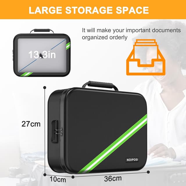 Thumbnail 5 de Noiposi 5200โ fireproof document box with lock ๐