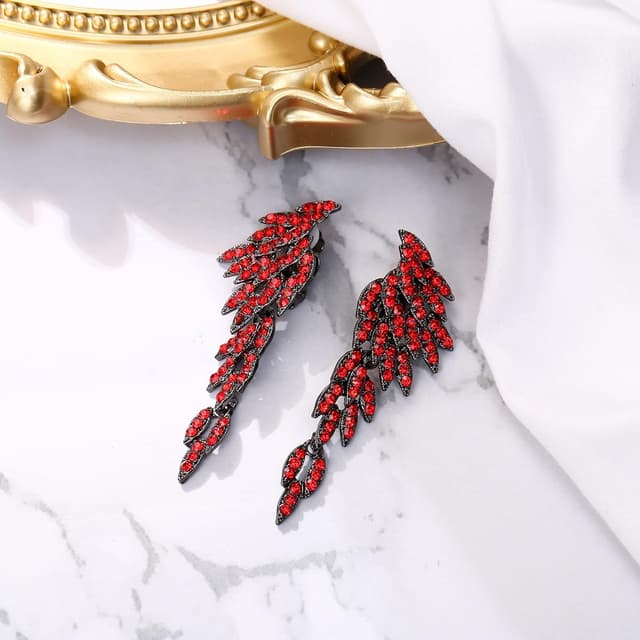 Detalle de Boucles d’oreilles à clip Clearine « ailes d’ange » en cristal autrichien, longues gouttes (ton d’argent)