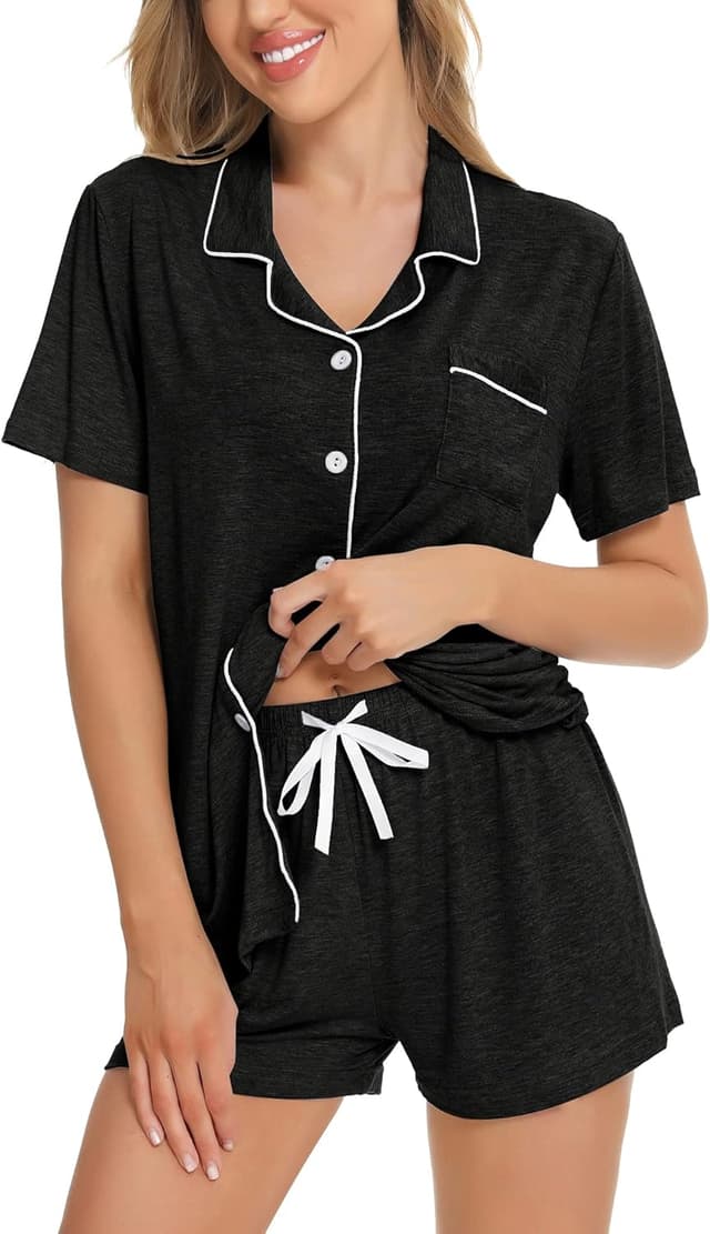 Thumbnail 6 de SWOMOG Women's Button Down Pajamas Set