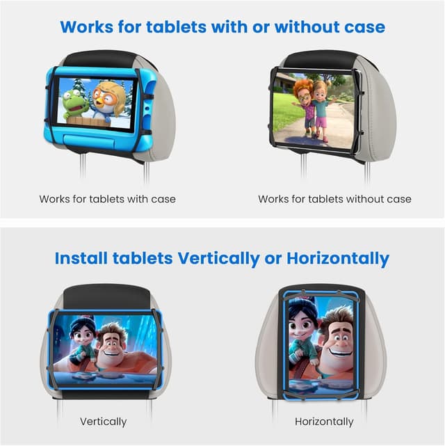 Thumbnail 3 de WONNIE Upgraded Car Headrest Tablet Mount 7–12.9in