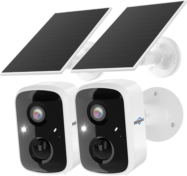 Imagen de Hiseeu Solar Security Cameras 4MP 2-Pack en OfertitasTOP
