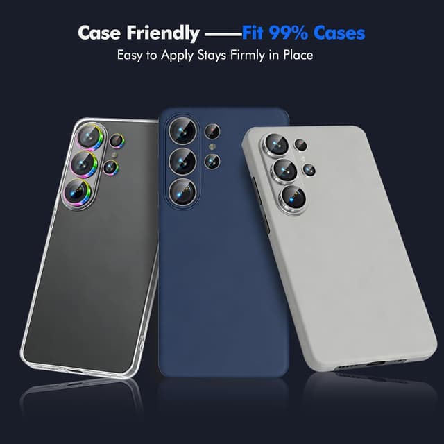 Thumbnail 6 de Jurqqer Camera Lens Protector for Samsung Galaxy S26 Ultra – 9H Sapphire Glass, AR anti-reflective, bubble-free fitting (black)