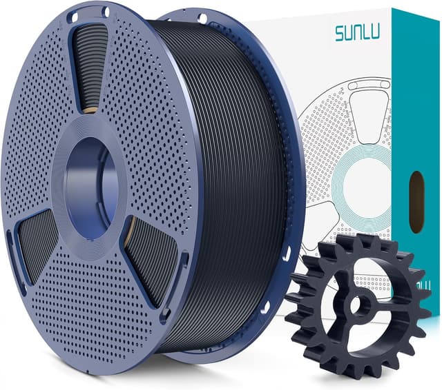Detalle de SUNLU PLA+ 2.0 Filament (1.75mm, Midnight Black) — 1kg spool with improved strength