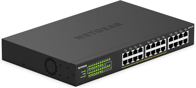 Detalle de NETGEAR GS324P 24-Port PoE Switch (10/100/1000) with Plug-and-Play Mounting Options
