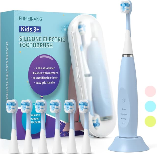 Detalle de FUMEIKANG Kids Electric Toothbrushes Sonic Rechargeable Smart Timer (Blue)