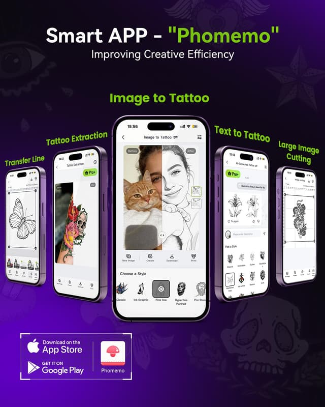 Detalle de Phomemo M08F Plus Tattoo Stencil Printer with Touchscreen & Bluetooth