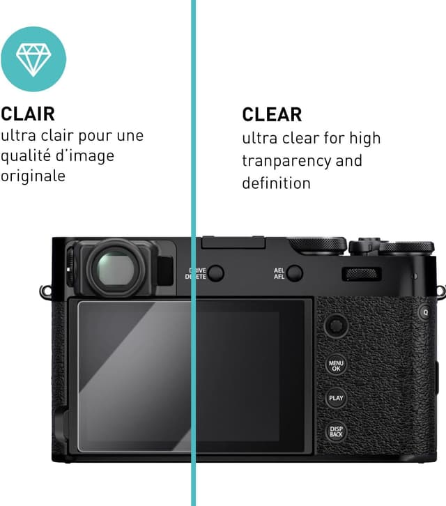 Detalle de smartect Verre Trempé 3 pièces Clear pour écrans Fujifilm X100VI / X100V / X-T4 / X-E4