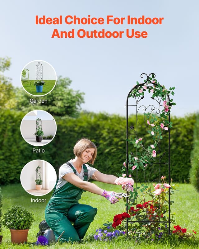 Detalle de VEVOR traliccio da giardino per rampicanti in metallo antiruggine 38 x 152 cm