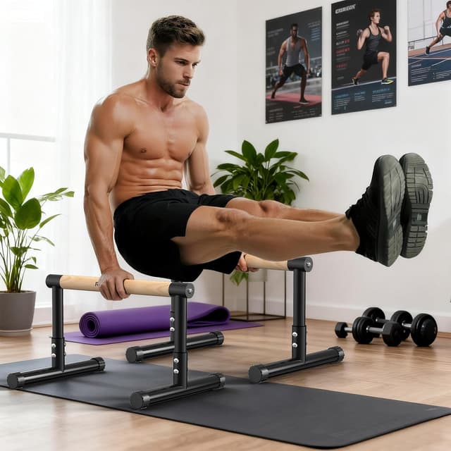 Detalle de RELIFE REBUILD YOUR LIFE Dip Station Dip-Bar: einstellbare Dip-Ständer für Calisthenics & Ganzkörpertraining