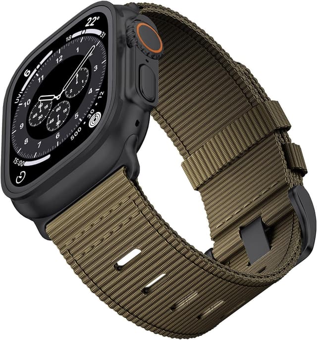 Detalle 2 de Nylon Watch Band for Apple Watch Ultra 3/2/1 (49mm/46mm/45mm/44mm/42mm) — Breathable Adjustable Loop Strap