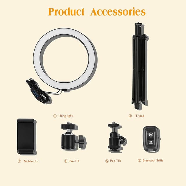 Thumbnail 4 de 10" Ring Light with Tall Tripod Stand