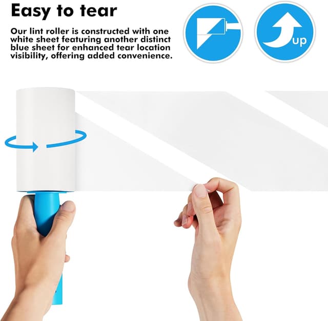 Detalle de Albatross Health New England Lint Roller Refills for Pet Hair (Extra Sticky) – Mega Value Set of 999 Sheets