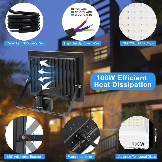 Thumbnail 3 de YZYFACAI Foco Led Exterior 100W - Iluminación Segura 🌟