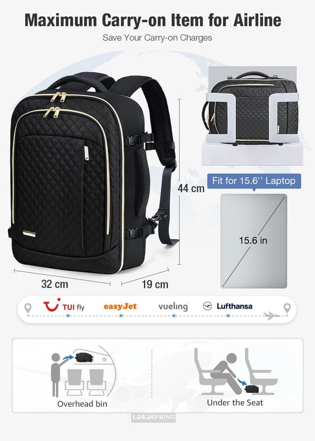 Thumbnail 1 de Lekespring Mochila Viaje Cabina 27L