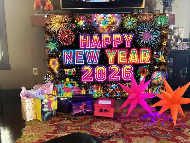 Thumbnail 3 de Happy New Year Neon Backdrop 7x5FT
