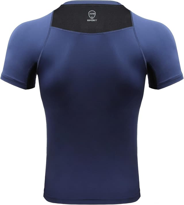 Detalle de AMZSPORT Maglietta a compressione da uomo a maniche corte Cool Dry per allenamento e corsa