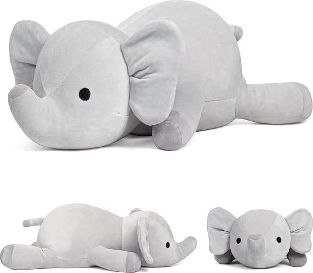 Detalle de Elephant Weighted Stuffed Animal (24in, 4.2lbs) Plush Elephant by Elephant Weighted Stuffed Animals