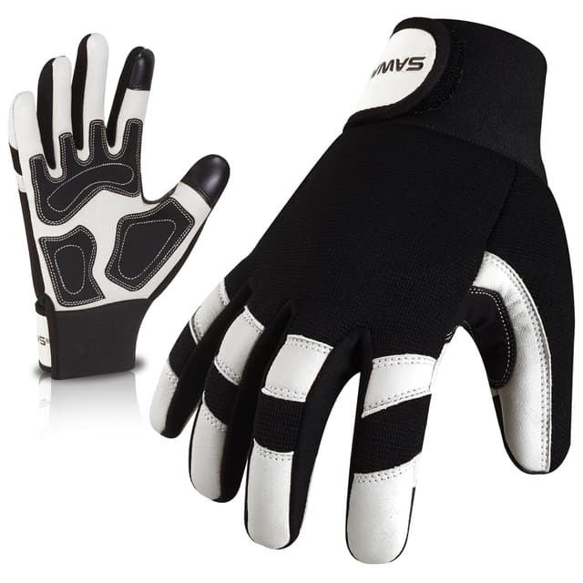 Detalle de SAWANS Guantes de jardinería de cuero