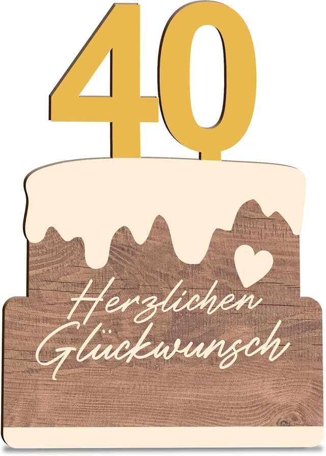 Imagen de 40 Geburtstag Karte mit Umschlag aus Holz en OfertitasTOP