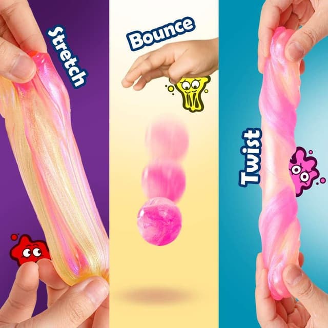 Detalle de WATERELF Play Putty Slime for Kids: non-sticky sensory fidget putty in Pink/Yellow (3.2 oz)