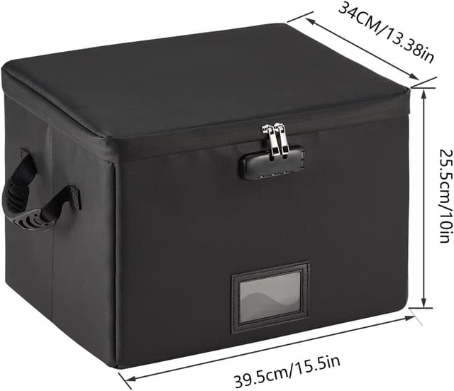 Detalle 2 de Fireproof Document Box with Lock – Fireproof & Waterproof Collapsible File Storage Case for Letter/Legal