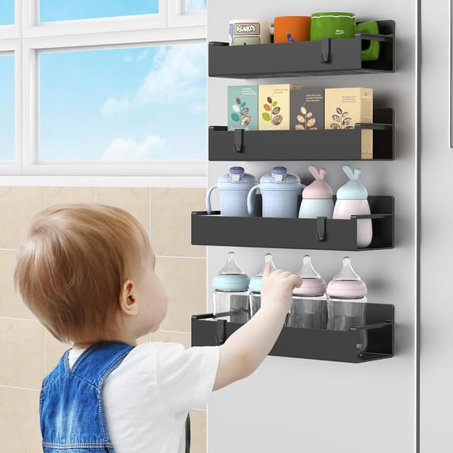 Thumbnail 6 de HuggieGems 4 Pack Magnetic Spice Rack Organizer for Refrigerator 🧂