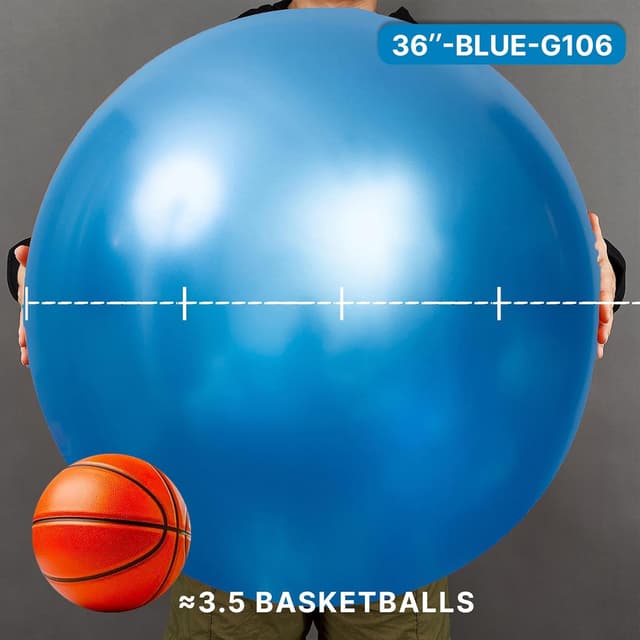 Thumbnail 1 de PartyWoo 36" Metallic Blue Balloons