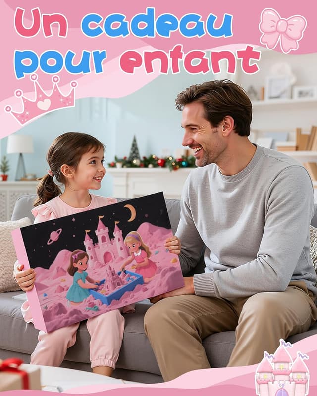 Detalle 2 de cycletour Coffret sable magique « Série Château » (1 kg de rose super sand) dès 3 ans