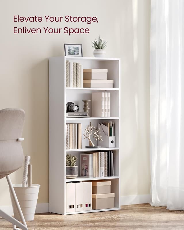 Detalle de VASAGLE LBC165T14 bookcase, 5-tier