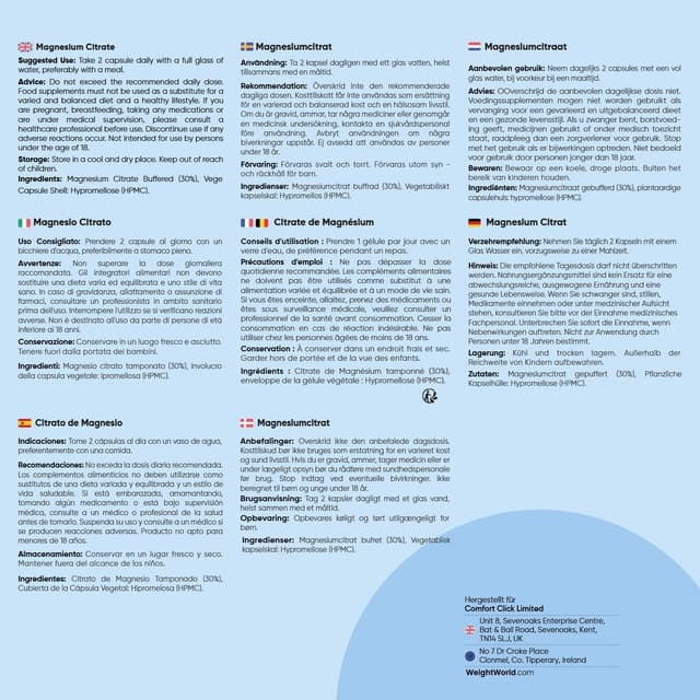 Detalle 1 de Magnesiumcitrat Kapseln gepuffert 444 mg